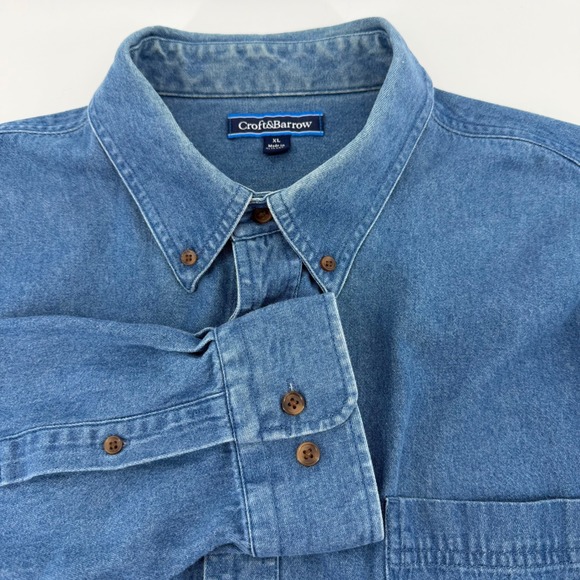 croft & barrow Other - Croft & Barrow Denim Shirt Mens XL Blue Button Down Vintage 90s Long Sleeve